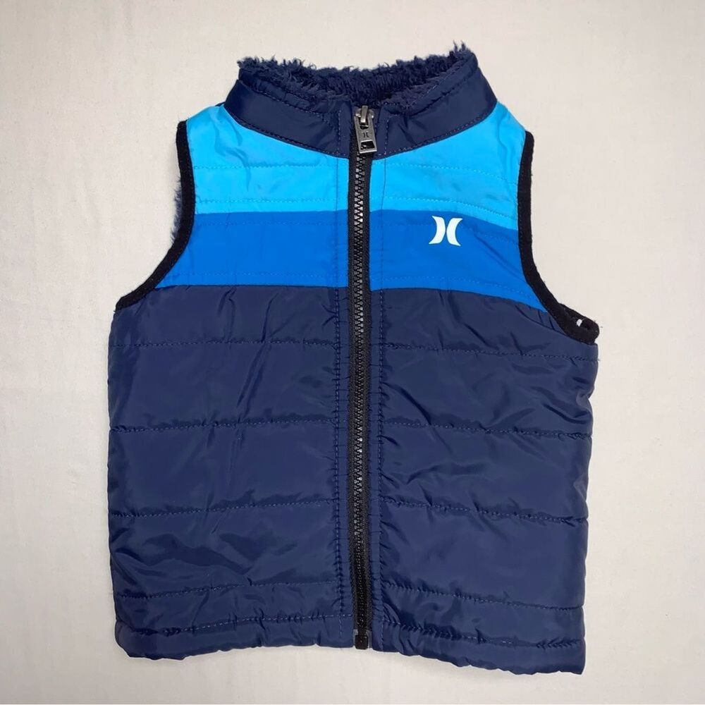 Hurley Quilted Puffer Vest Boy’s 18M Navy Blue Preppy Warm Fall Winter Outdoor